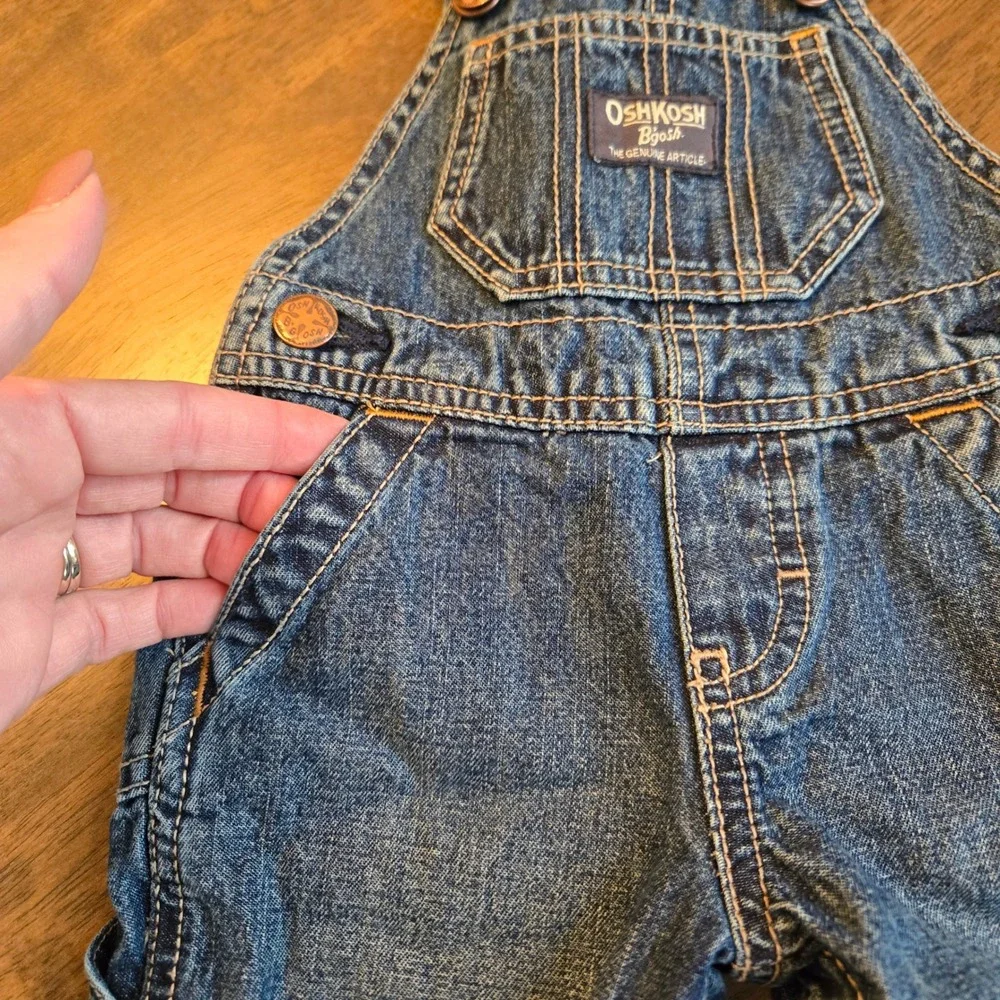 OshKosh‎ Bgosh Kids Blue Denim Carpenter Vintage Overalls 6 Months